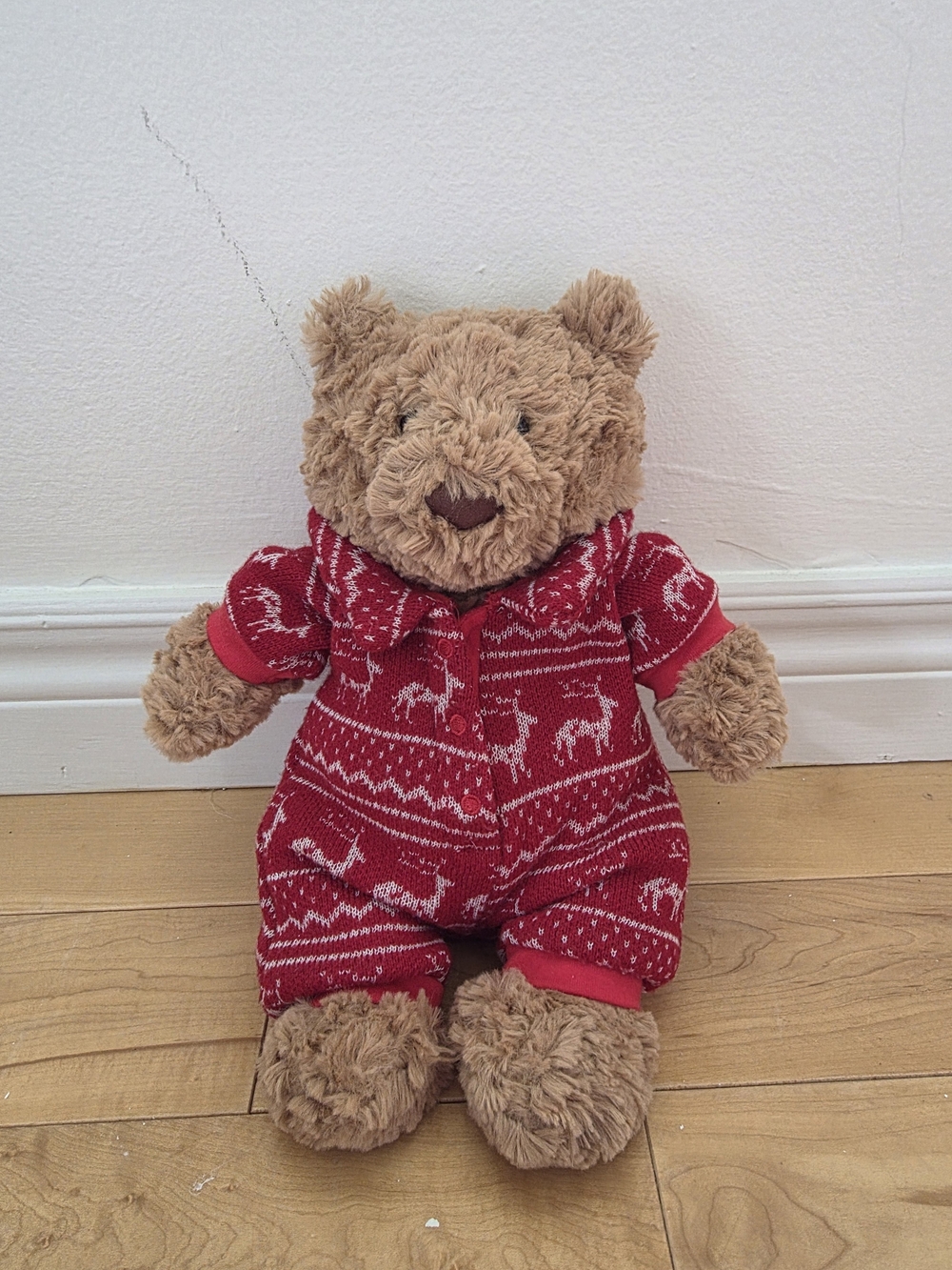 Jellycat Bartholomew Bear in Winter Pajamas NWOT Holiday Plush 10"